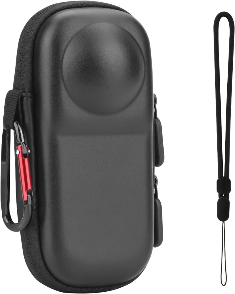 BRDRC Carrying Case for Insta 360 X4 X5 (for Original Lens Cap), Portable Small Storage Bag Protective Cover Hard Shell Travel Protector with Wrist Strap Carabiner for Insta360 X4 X5 Accessories - Image 1